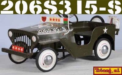 Set of 2 Tri-ang ( Triang ) Pedal Car U.S. Army Jeep Bonnet I.D. decals 