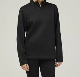 Black Unisex Sports Zip Neck