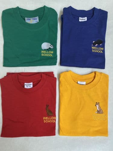 PE House Colours T-Shirt (Red, Yellow, Green, Blue) (Wellow)