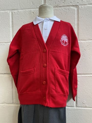 Red Sweat Cardigan (Awbridge)