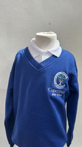 Royal V Neck Sweatshirt  (Cupernham Junior School)