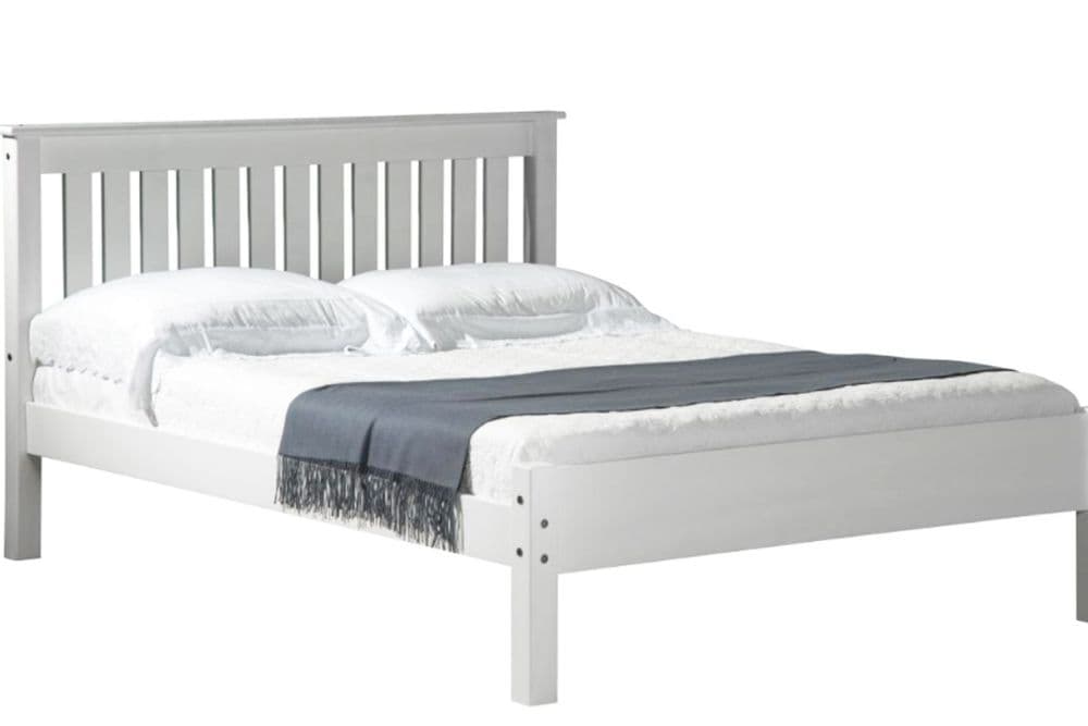 4ft 6in Double  Bed and Mattress White