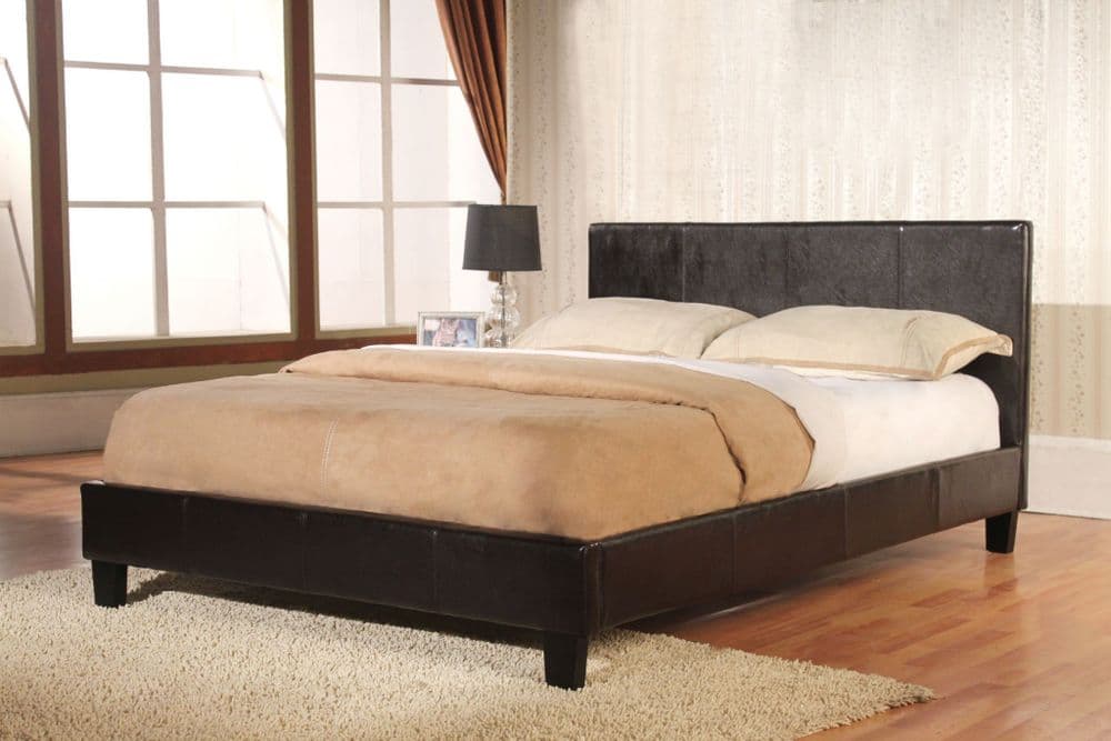 5ft Kingsize Bed and Mattress Black or Brown