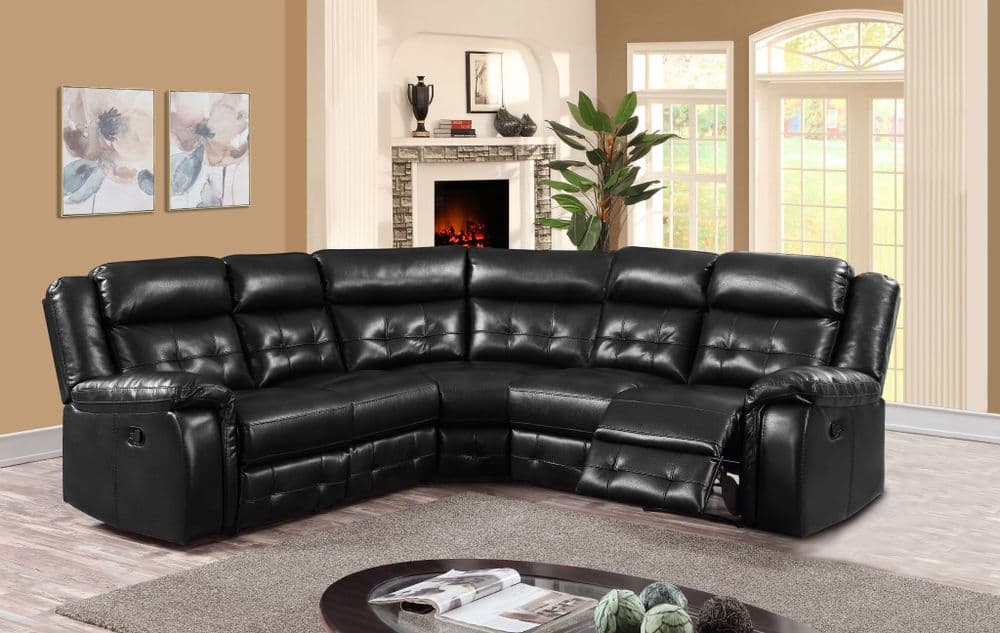 Corner Suite Twin Recliner Black