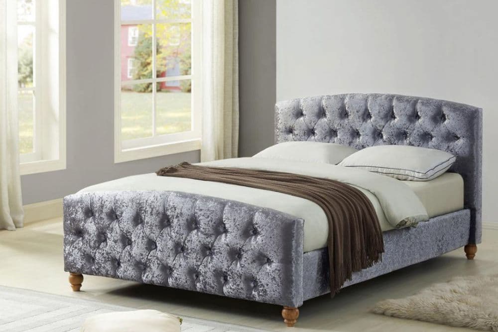 Crushed velvet Double Bed