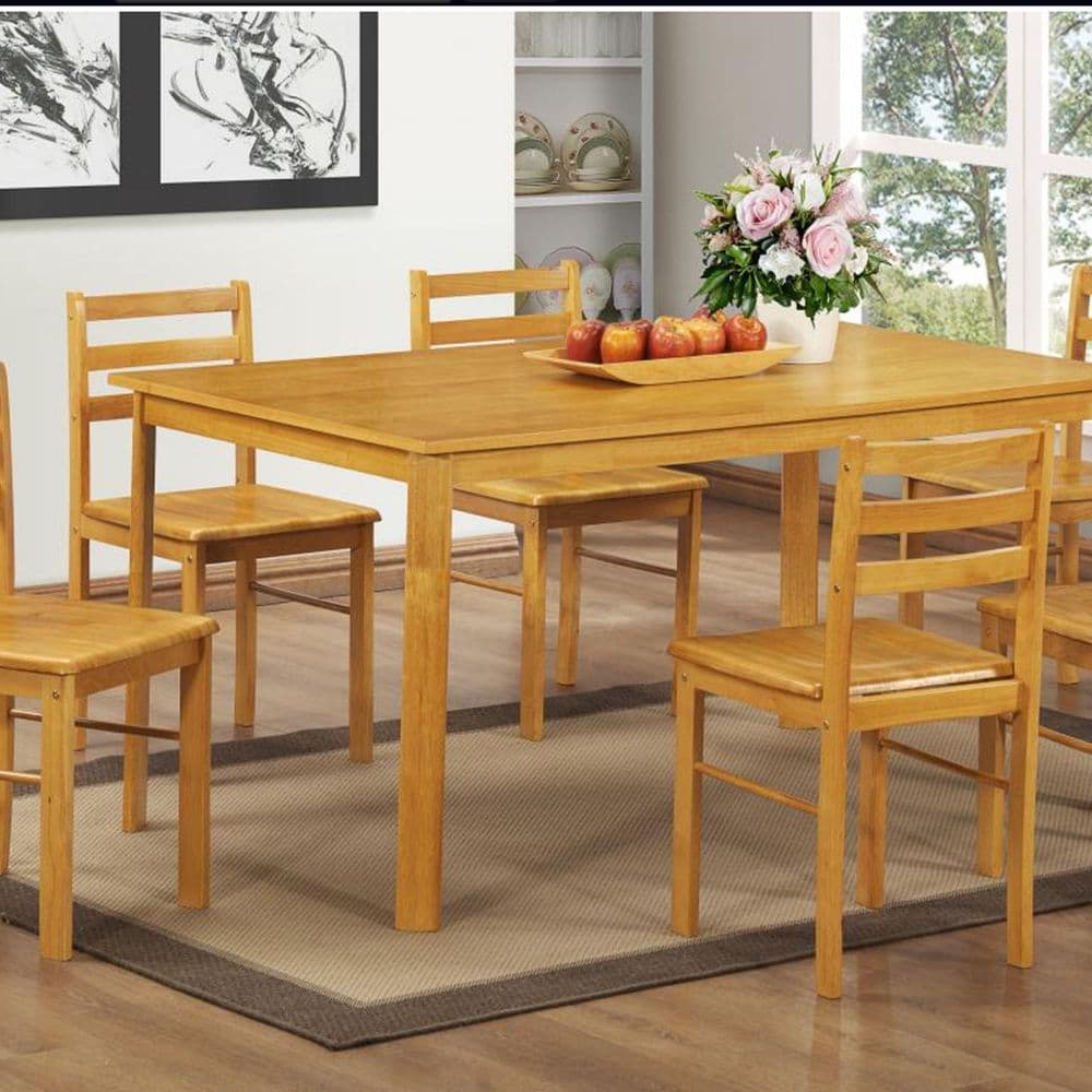 Large Dining Set Table Plus 6 Chairs