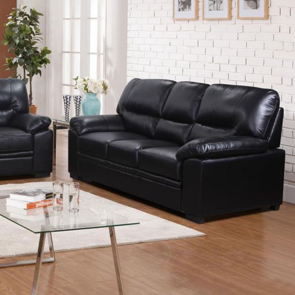 Roma 3 Seater Black