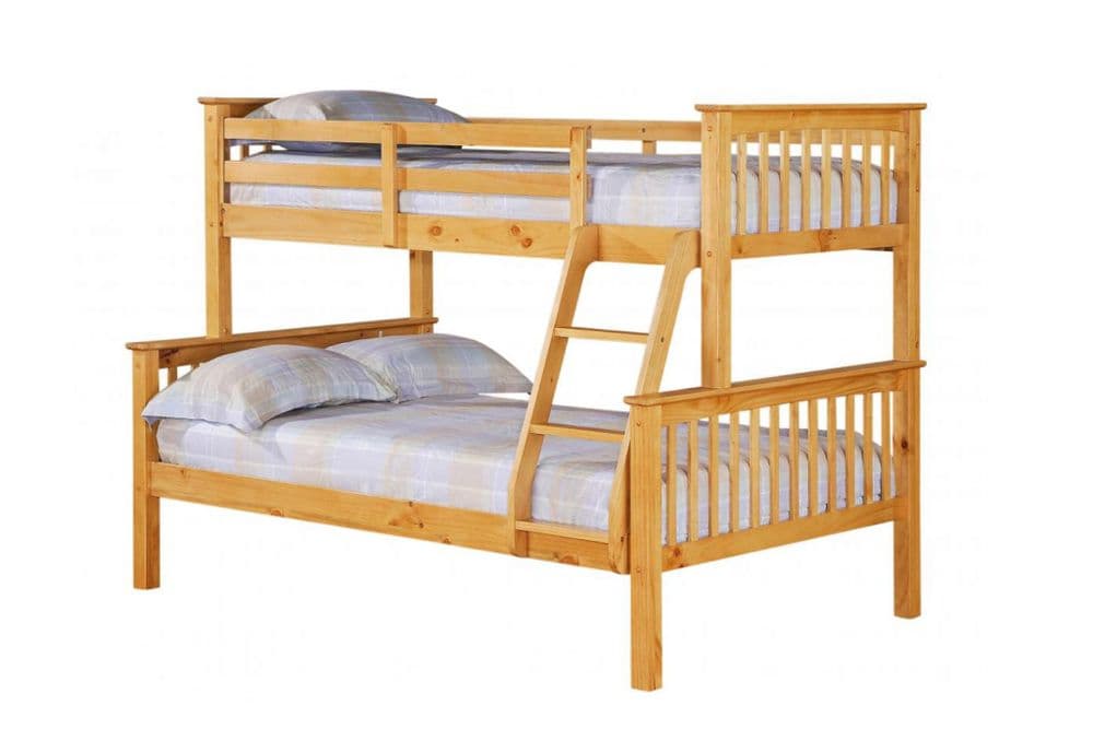 Triple Sleeper Antique Pine Mattresses Included