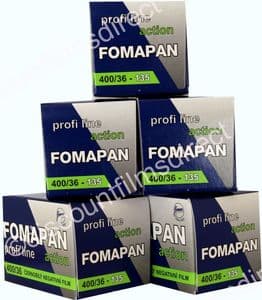 FOMAPAN 400 35mm 36exp Classic Black & White Camera Film 5 PACK SPECIAL