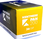 Kentmere Pan (by Ilford) 200 35mm 36 exposure Black and White Camera Film