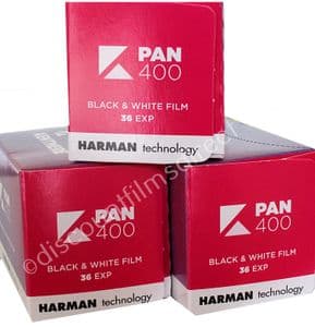 Kentmere Pan (by Ilford) 400 35mm 36 exposure Black and White Camera Film  3  PACK SPECIAL