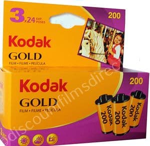 Kodak Gold 200 iso 35mm 24 exposure Colour Print Camera Film 3 PACK