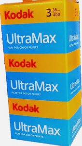 Kodak UltraMax  400 iso  35mm 36 exposure Colour Print Camera  Film 3 Pack Special