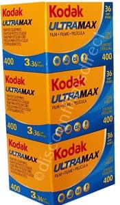 Kodak UltraMax  400 iso  35mm 36 exposure Colour Print Camera  Film  3 PACK SPECIAL