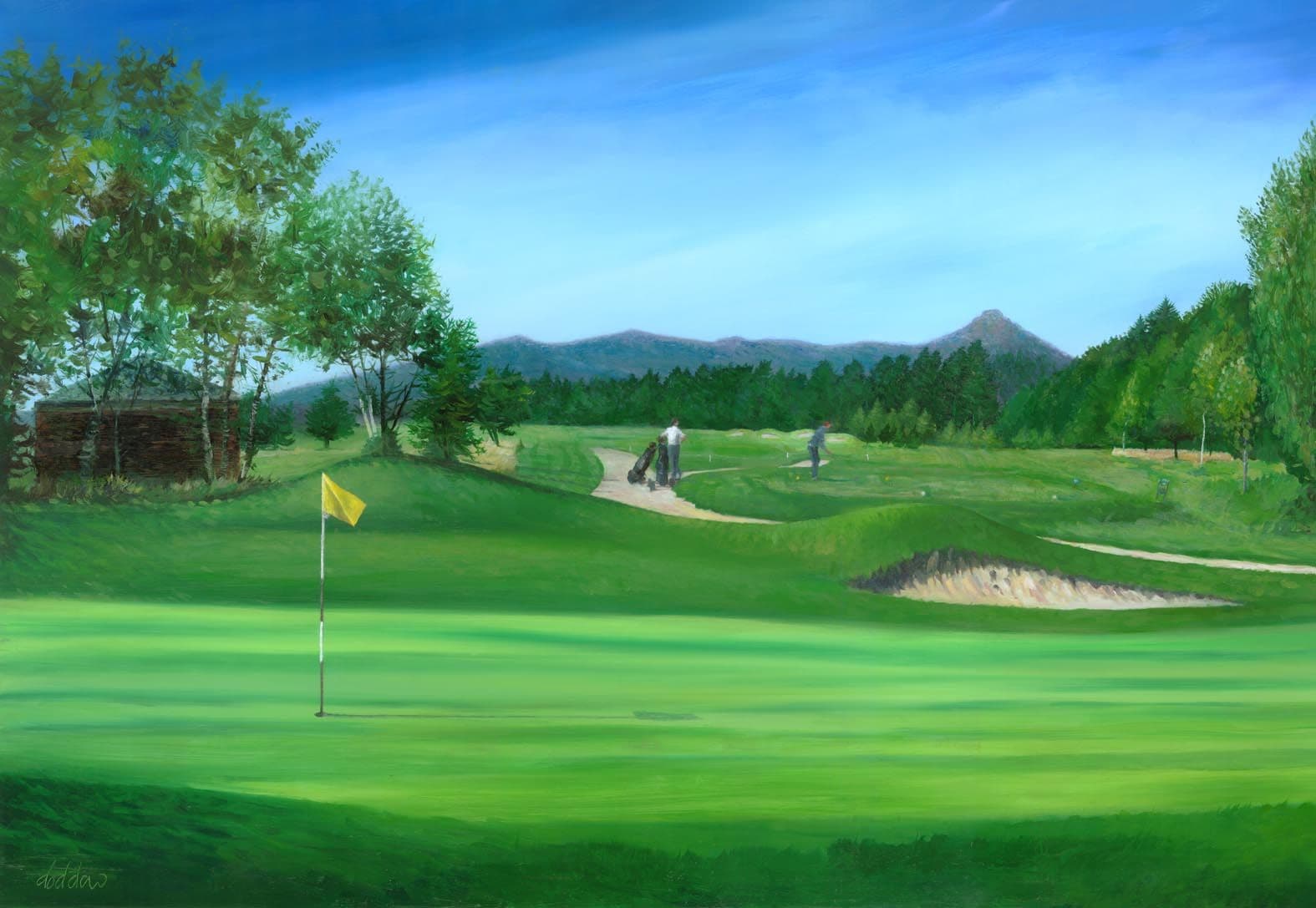 Large Golf Landscape Oil Painting