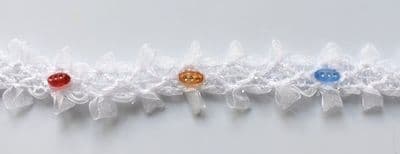 0384-2116 White Organza Braid.  15mm wide. 10 metres