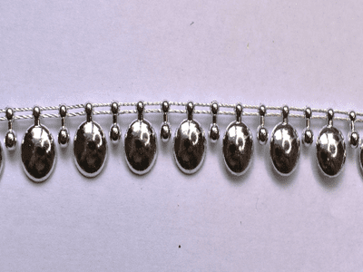 16B20Gold & Silver Metallic Round Trim. 15mm.  Gold & Silver. 10 metres