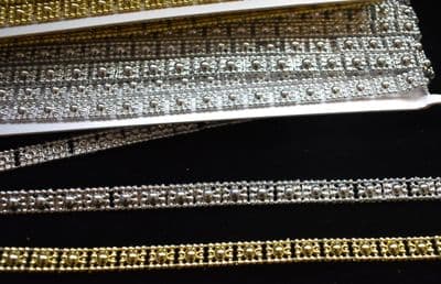 16B24 Clearance Metallic Trim.  10mm. Gold & Silver. 10 metres