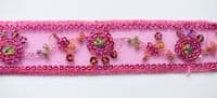 1B82 Organza Braid.  3omm wide.  Cerise Pink.  10 metres | M Courts Ltd