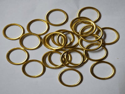 25mm Brass Hollow Rings.  100 Pieces