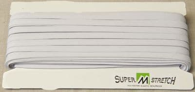 6 ,8, 10 & 12 Cord Elastic. White Boil Proof Elastic. 75 metres