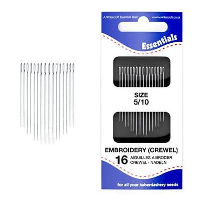 70041 Embroidery (Crewel) 5/10 Sewing Needles. 16 needles per wallet, 5 Wallets Per Pack