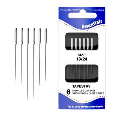 70111 Tapestry Hand Needles Size 18/24. 6 needles per wallet,5 Wallets Per Pack