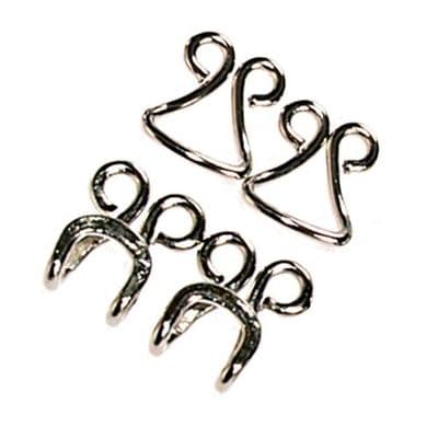71231/71241  Brass Corset  Hooks. Black & Silver. 6 per card, 5 cards per pack