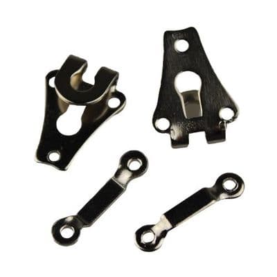 71351 & 71361 Metal Trouser Hooks & Bars.  9mm.  Black & Silver.  2 per card, 5 cards per pack