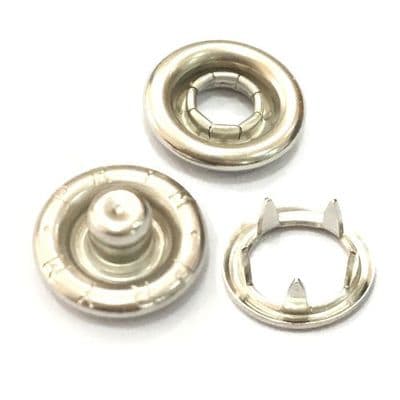 71596 Press Ginger Snap 16's. 10mm. Silver. 100 sets per box