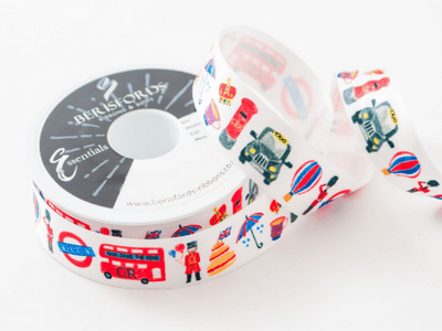 80879 London Icons Ribbon. 25mm.  20 metres