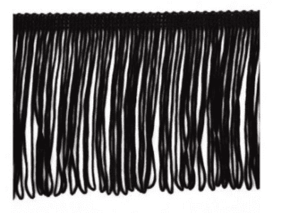 8529L Looped Fringe.  2, 3, 4 & 6 inch.  Black & White.  25 metres.