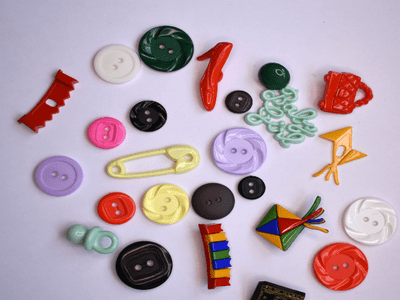 Bag of Assorted Buttons.  Various Colours & Designs.  200g