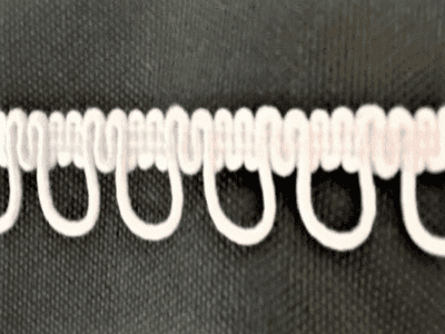 Bridal Button Hole Looping.  Ivory & White.  For 8-10mm Buttons.  10 metres.