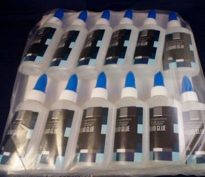 Clear Liquid Glue.  Pack of 12 60g Bottles