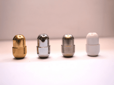 Cord Connector. 20x10.  Brass, Chrome, Matt Nickle & White. 25 pieces