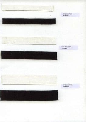 Cotton Tape. 1/2, 3/4 & 1