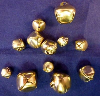 CR56 Gold & Silver Christmas Jingle Bells.  10, 12,15 & 20mm.  100 Bells