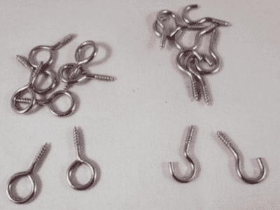 Curtain Wire Hooks & Eyes.  Silver. 200 Pieces
