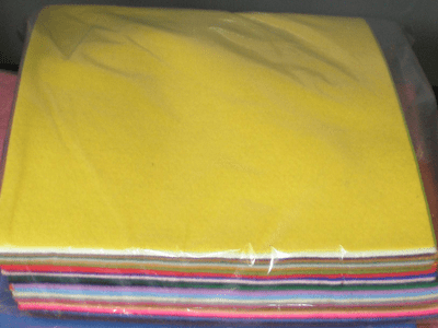 Felt Squares. 9 x 9 inch. Assorted Colours. 25 Pieces