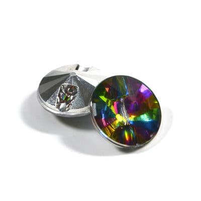 G636 Diamante Buttons. 13mm, 15mm and 18m. Clear & Multi.  25 Buttons.