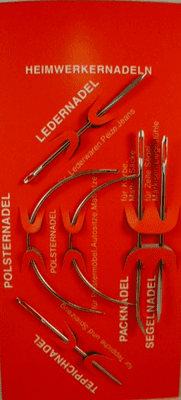 J6  Assorted Hand Repair Needles. 7 needles per card and 5 cards per box