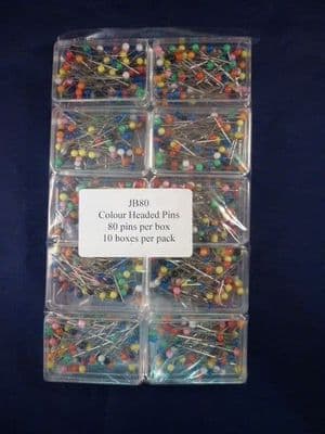 JB80 Colour Headed Pins