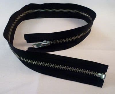 Metal Open End Zips With Silver Teeth. 6 Lengths. Black & Navy.  5 Zips
