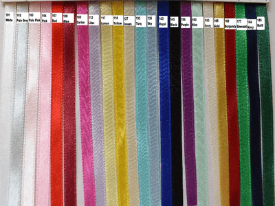 Nylon Double Sided 6mm Ribbon.  Comes in 23 colours on 30 metre reels