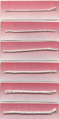 Piping Cord.  White. Polyester.  6 sizes.