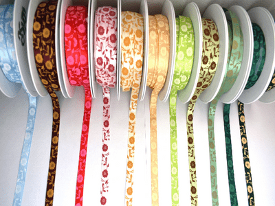 Polyester Single Sided Ribbon. 10mm. 10 Colours. 25 yards.