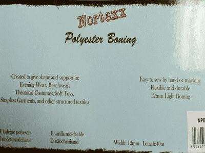 Rigiline Type Woven Boning.  8 & 12mm.  Black & White