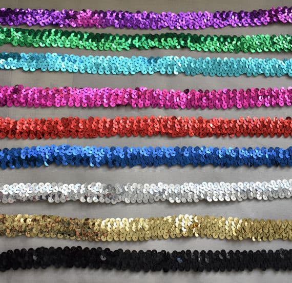 SF-0801 2 Row Stretch Sequin Trim| M. Courts Ltd