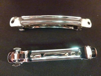 SFM38 Hair Barrettes.  7cm. Silver.  10 Barrettes.